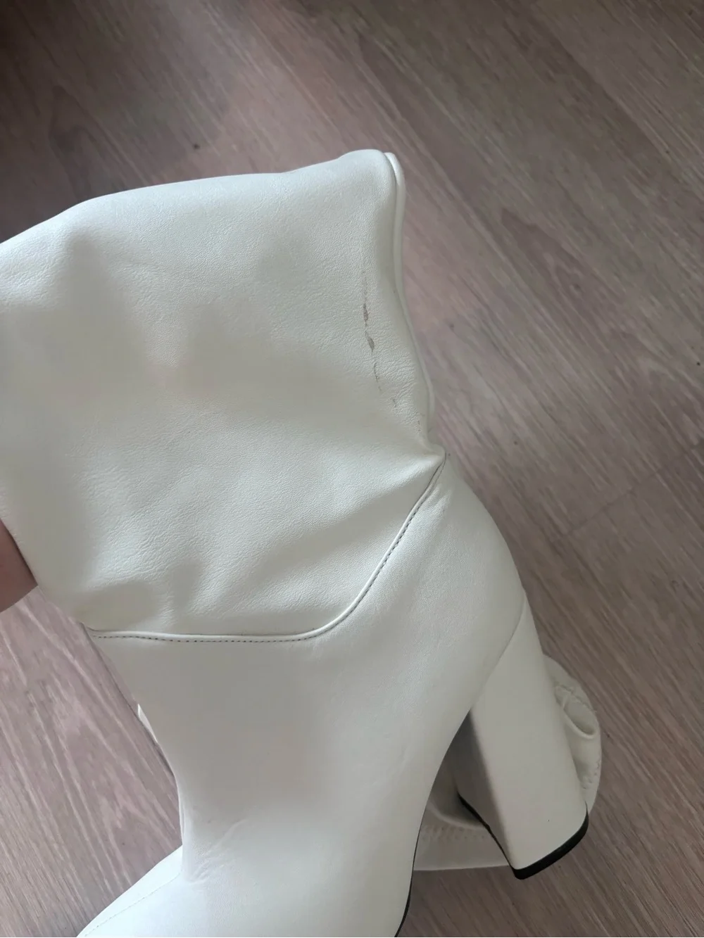 Women’s White Knee-High Block Heel Boots